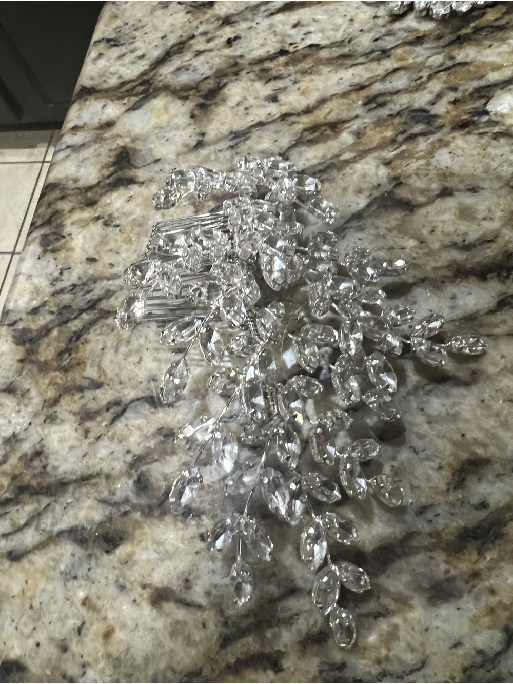 Crystal Bridal Hair Comb - Clear Rhinestone Vine